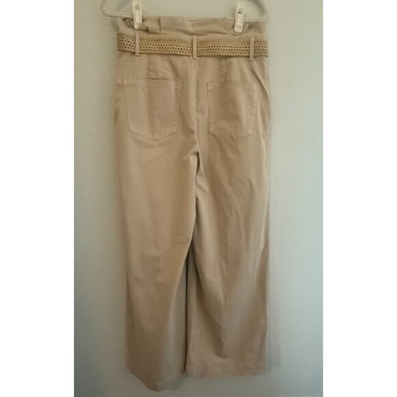 EXPRESS Stylist Super High Waisted Paperbag Wide Leg Pant Beige Size 10R NWOT - Picture 5 of 10